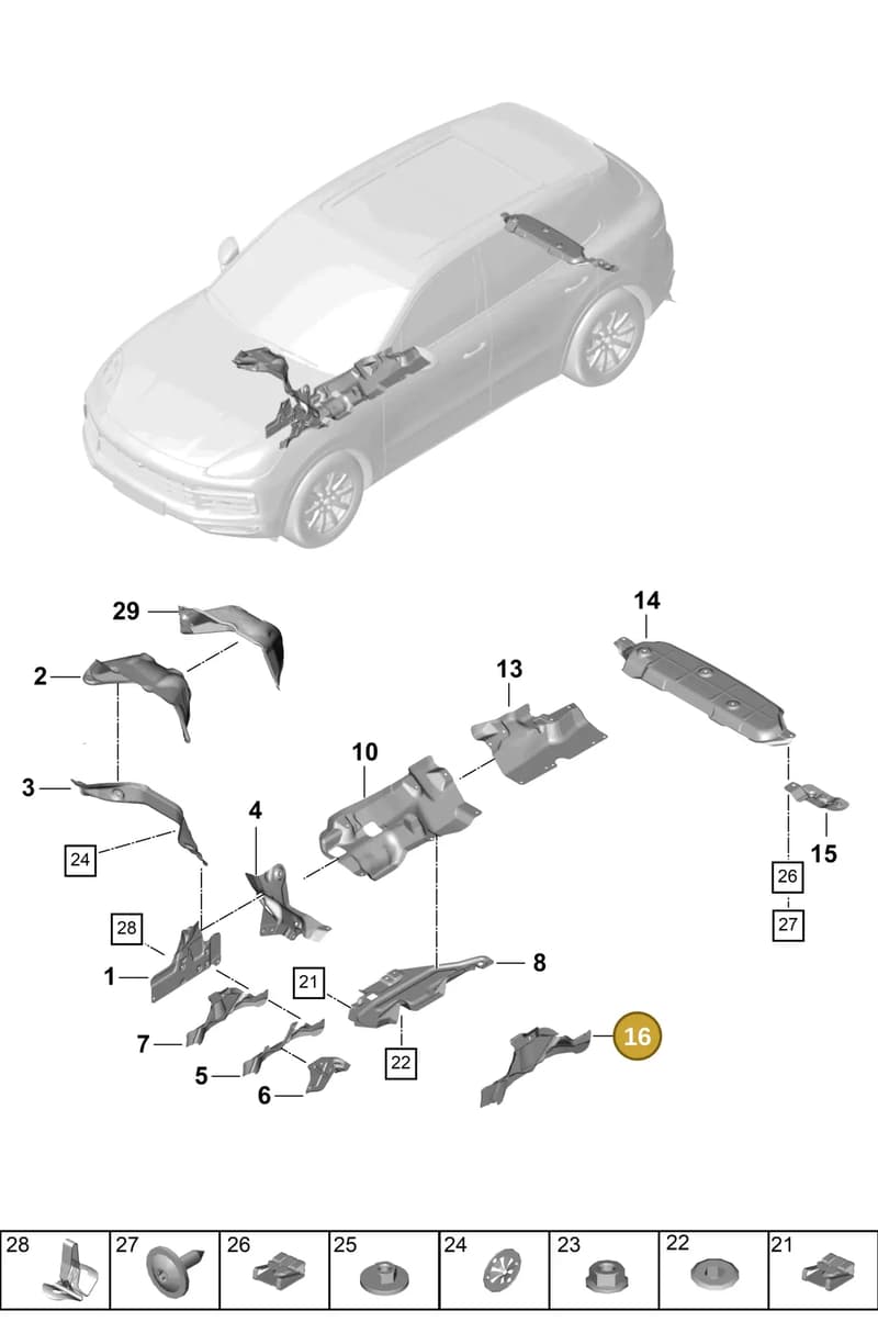 PAB399299 — Porsche Cayenne (2017-2023) diagram p51801080, position 16