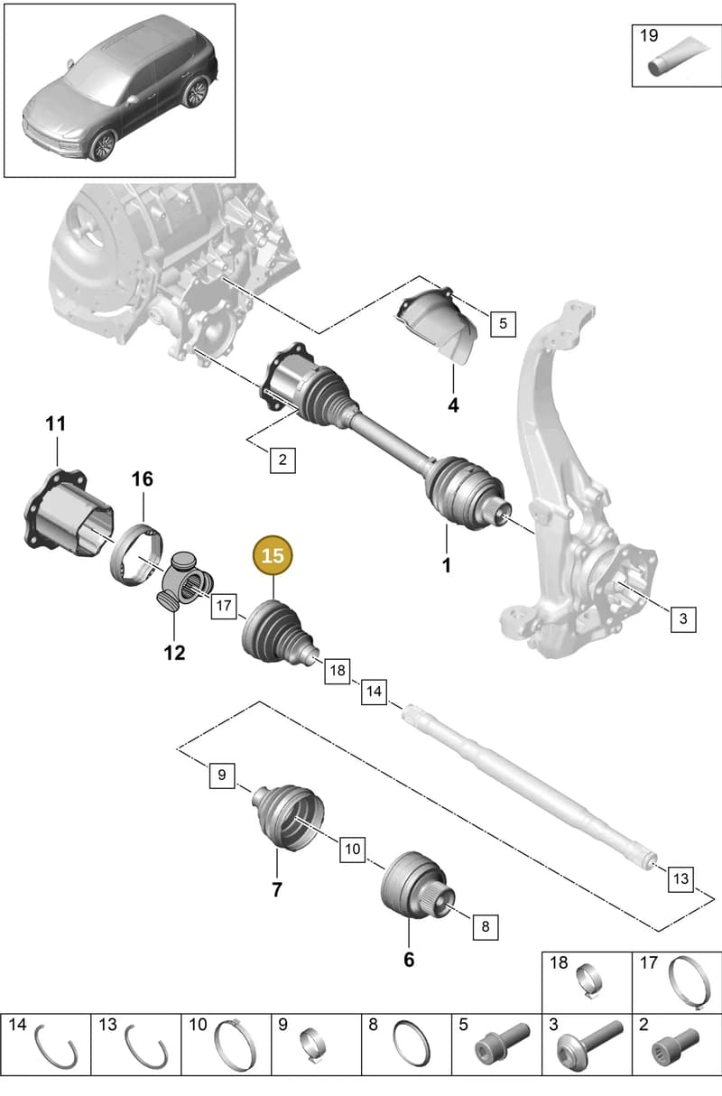 PAB407283 — Porsche Cayenne (2017-2023) diagram p51401030, position 15