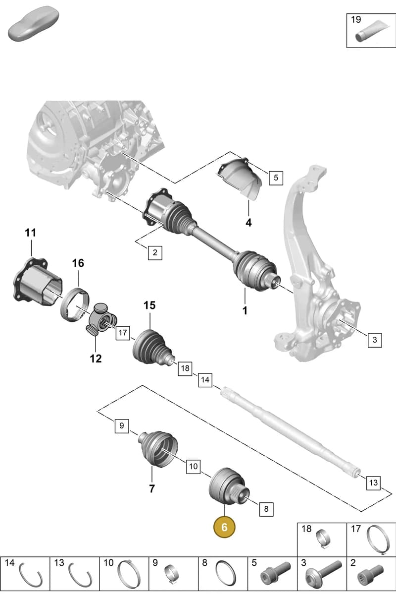 PAB407305F — Porsche Cayenne Coupe (2023-2023) diagram p60401100, position 6