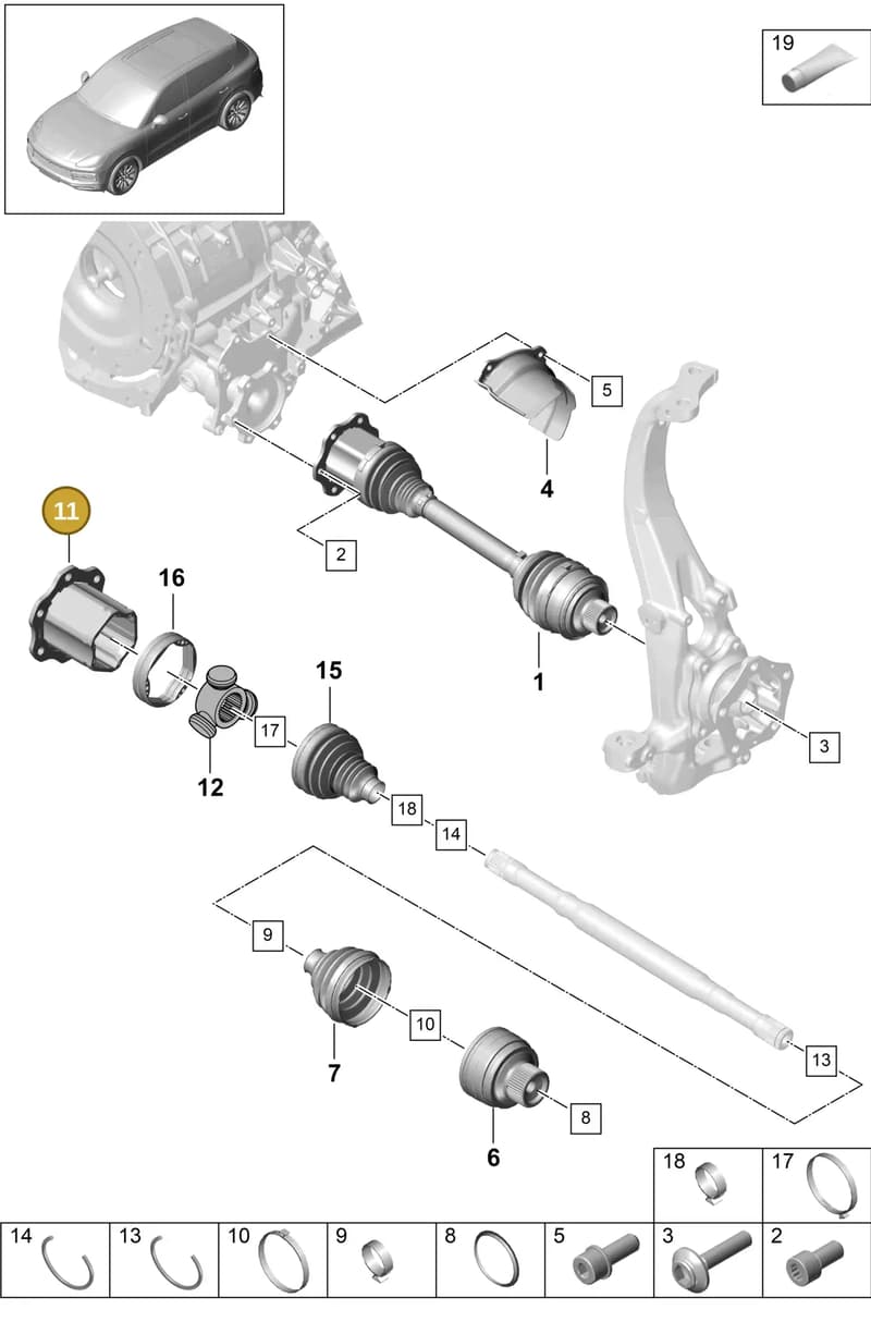 PAB407341A — Porsche Cayenne (2017-2023) diagram p51401030, position 11