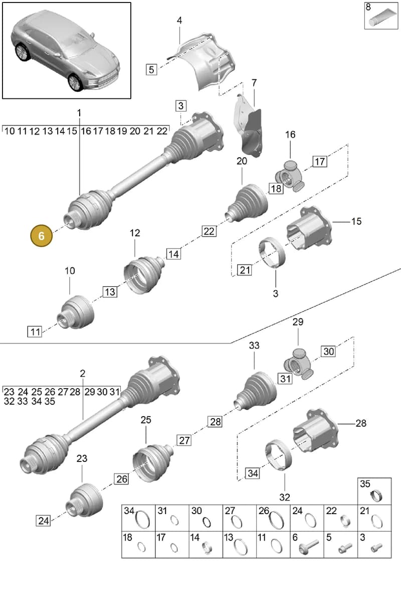 PAB407643 — Porsche Macan (2018-2022) diagram p52401030, position 6