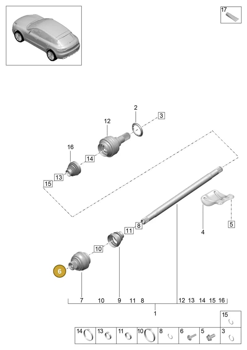PAB407643 — Porsche Macan (2018-2022) diagram p52501030, position 6