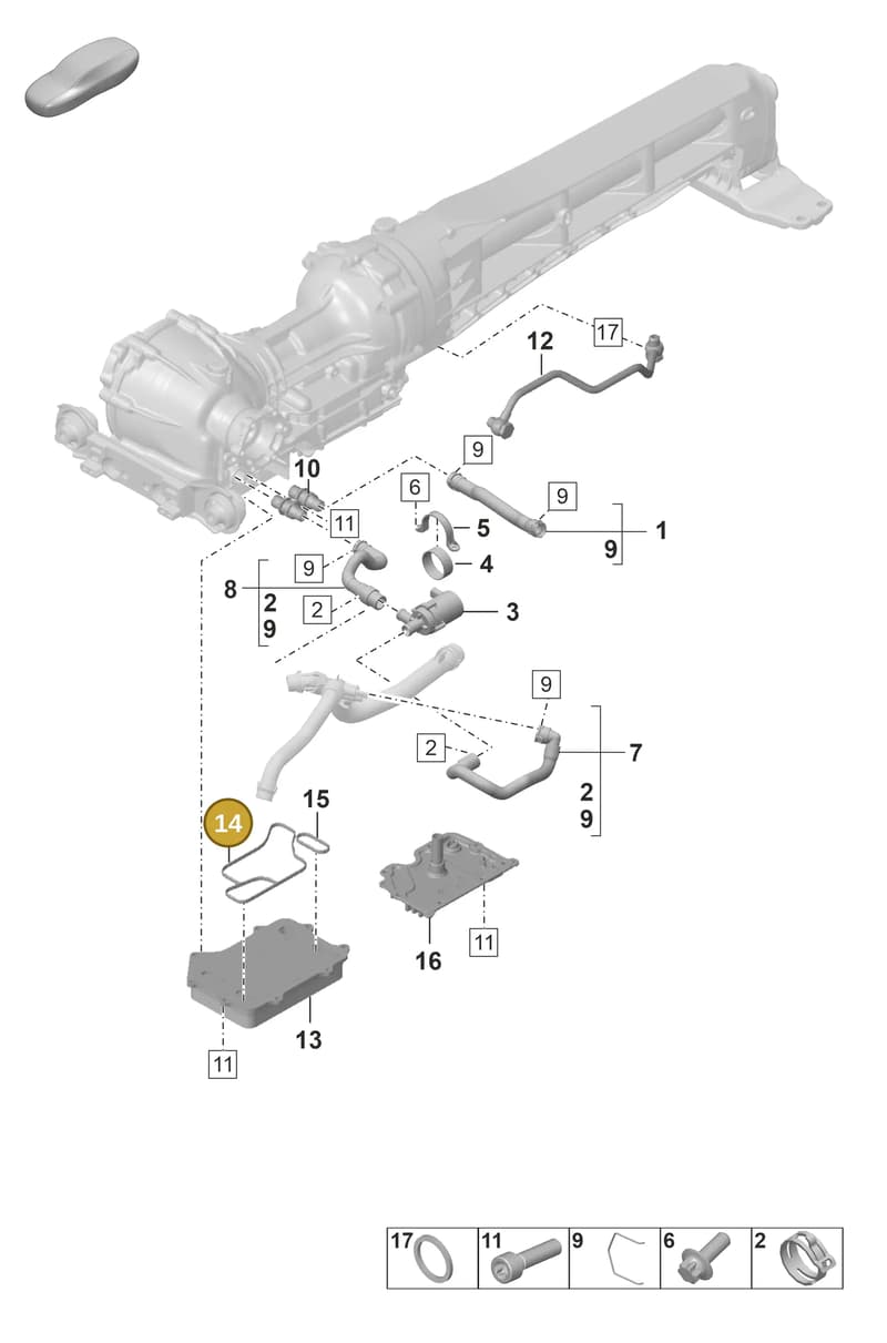 PAB409539 — Porsche 911 (2020-2022) diagram p53304110, position 14