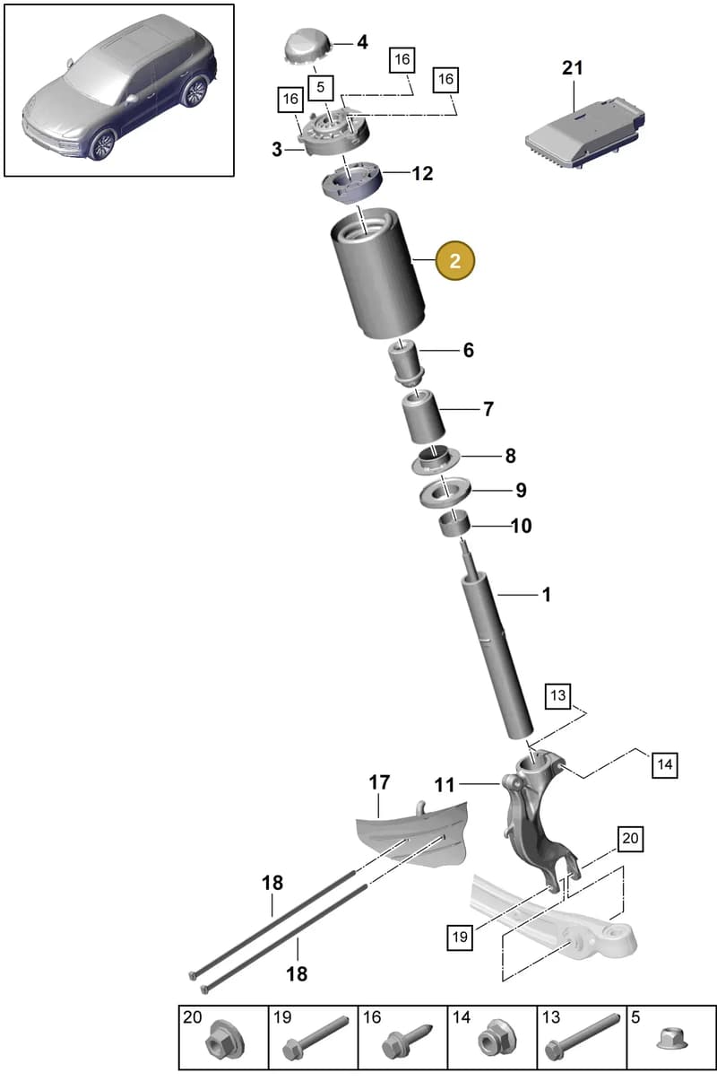 PAB411105B504 — Porsche Cayenne (2017-2023) diagram p51402000, position 2