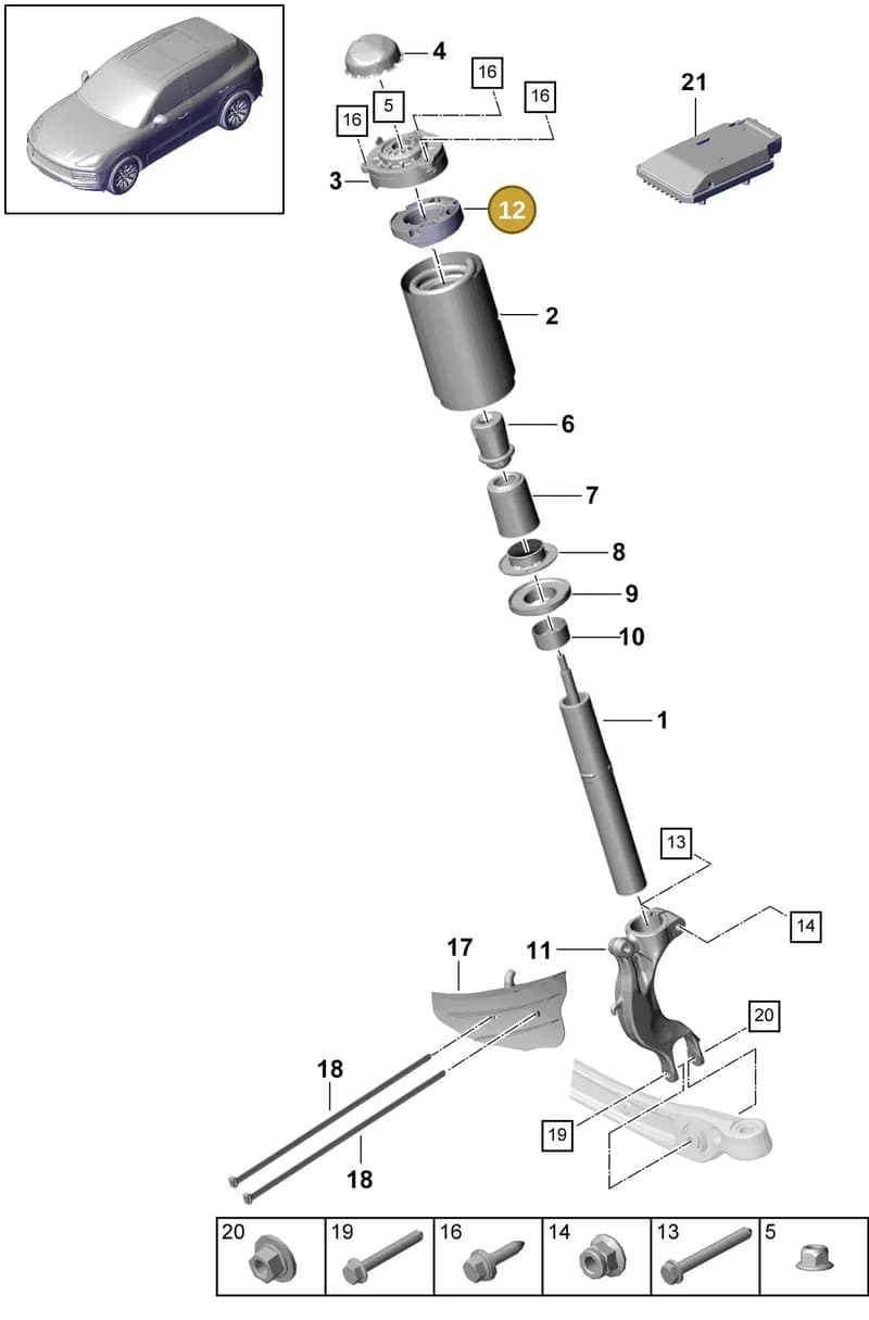 PAB41225300 — Porsche Cayenne (2017-2023) diagram p51402000, position 12