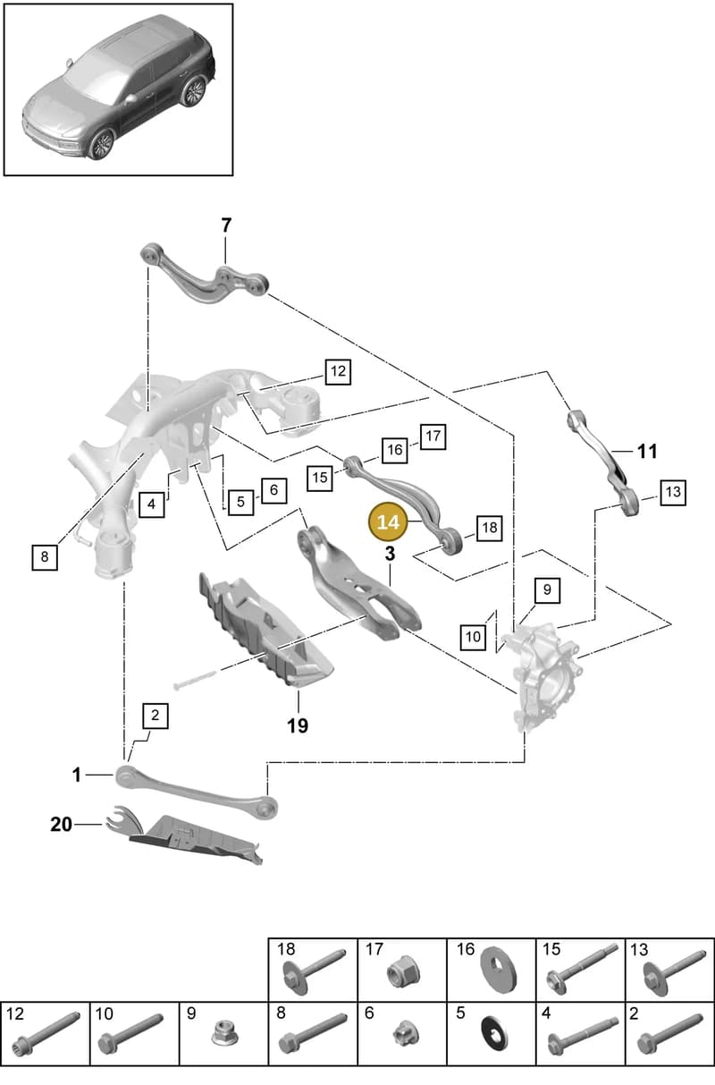 PAB501529A — Porsche Cayenne (2017-2023) diagram p51501010, position 14