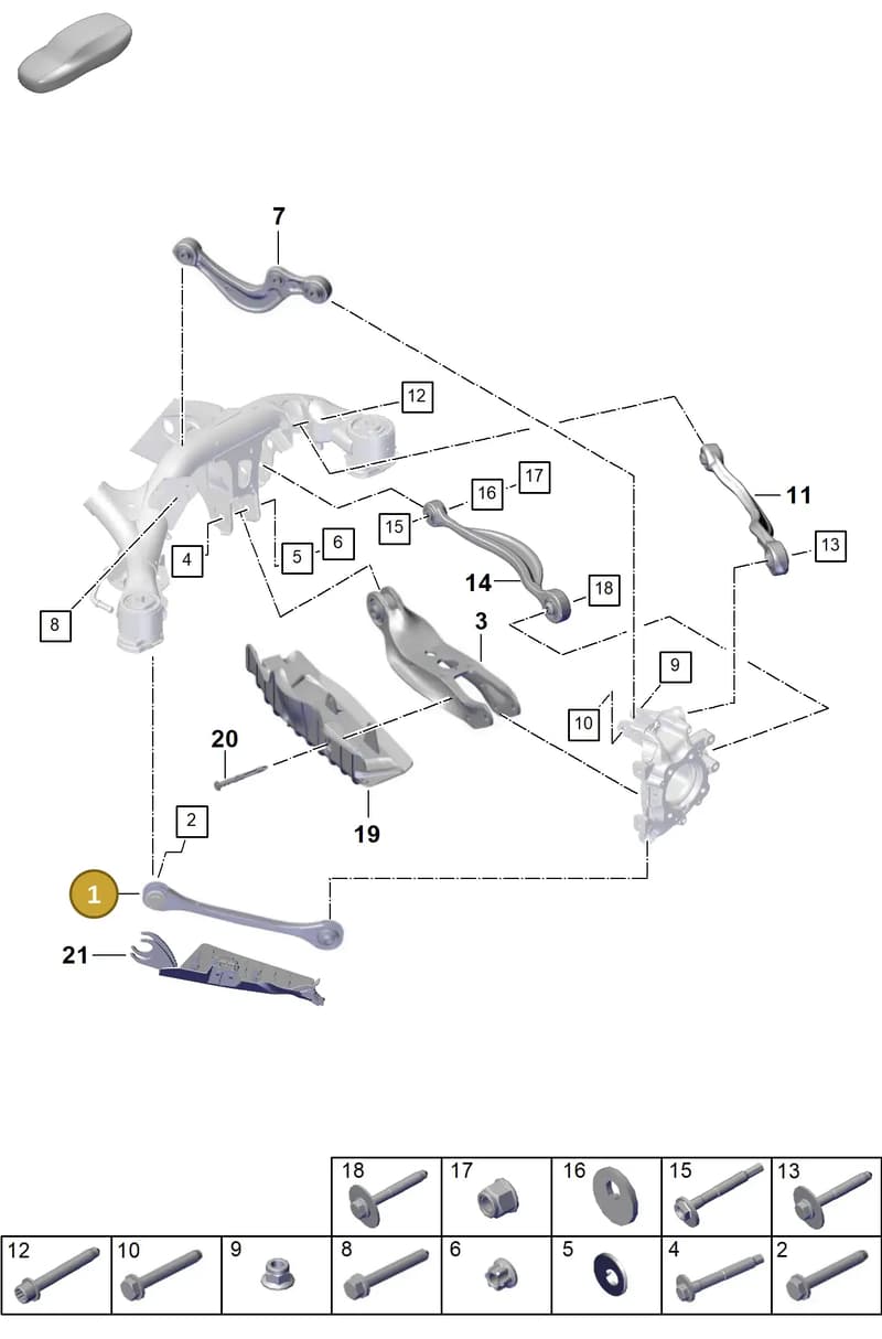 PAB505291A — Porsche Cayenne Coupe (2023-2023) diagram p60501050, position 1