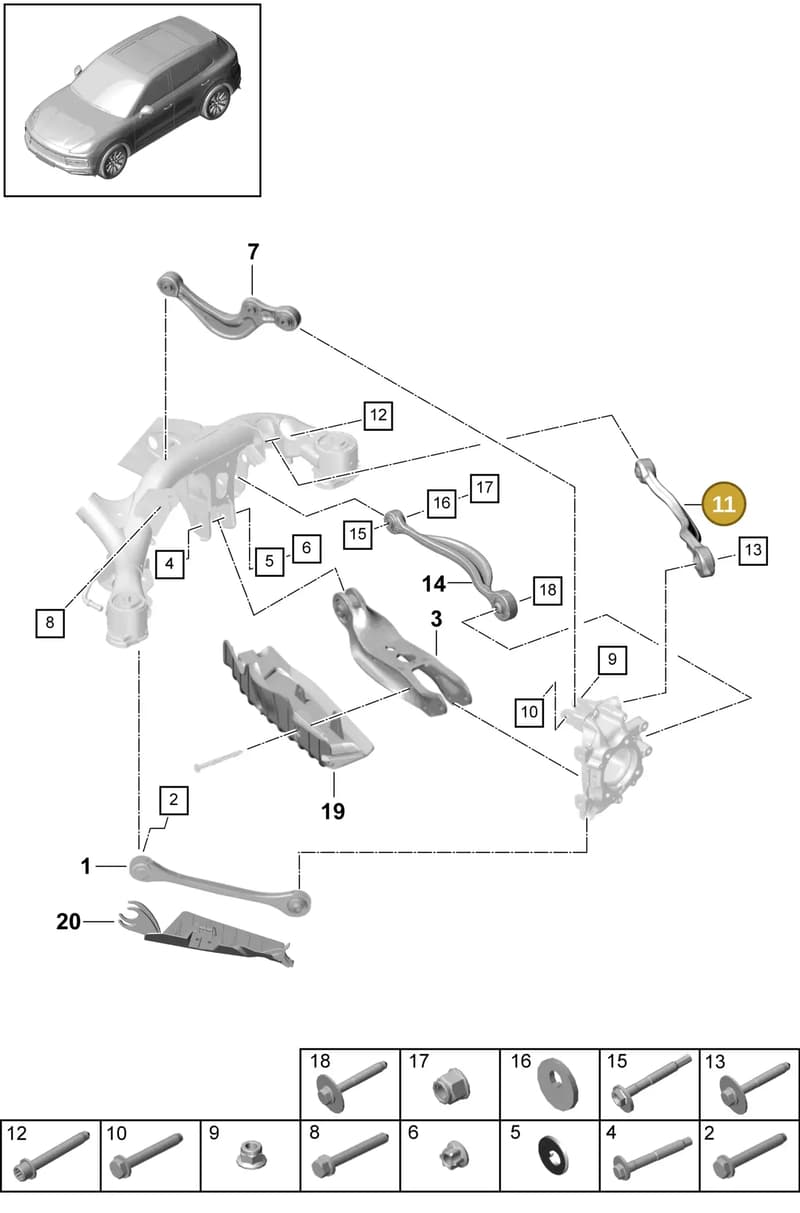 PAB505397 — Porsche Cayenne (2017-2023) diagram p51501010, position 11
