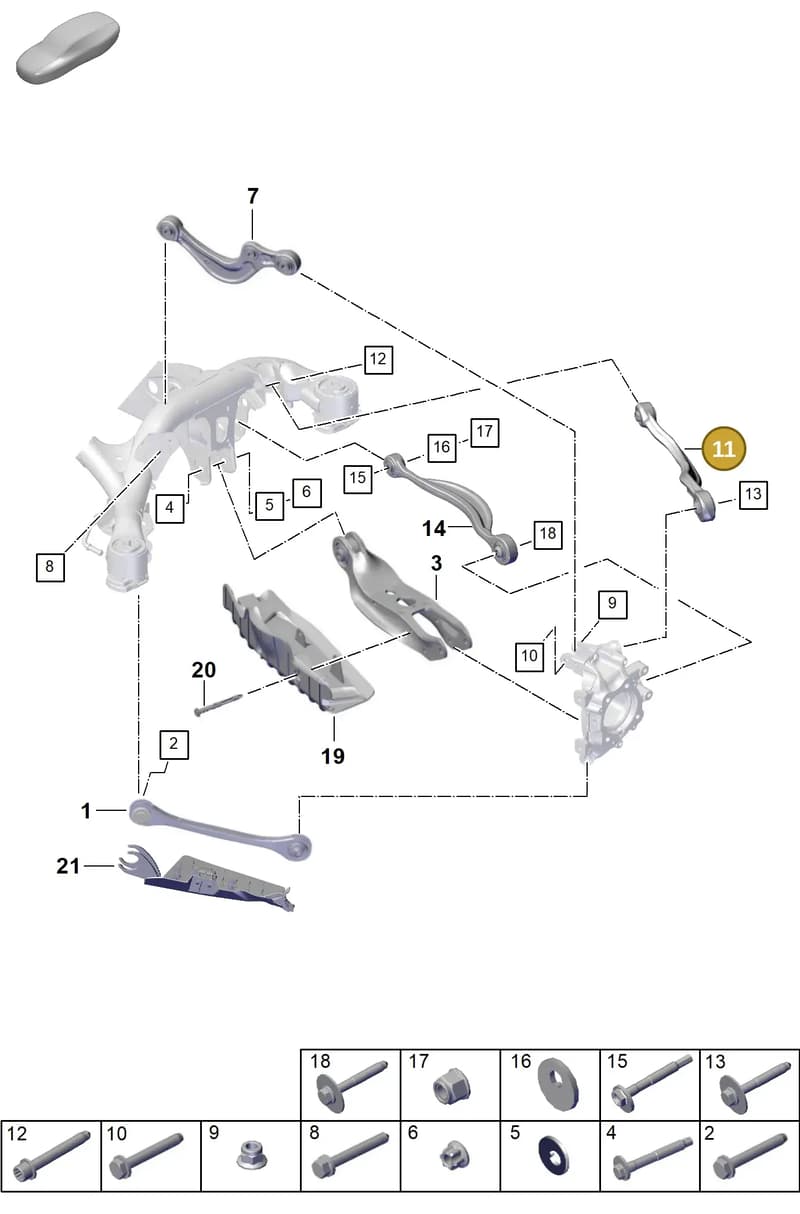 PAB505398 — Porsche Cayenne Coupe (2023-2023) diagram p60501050, position 11