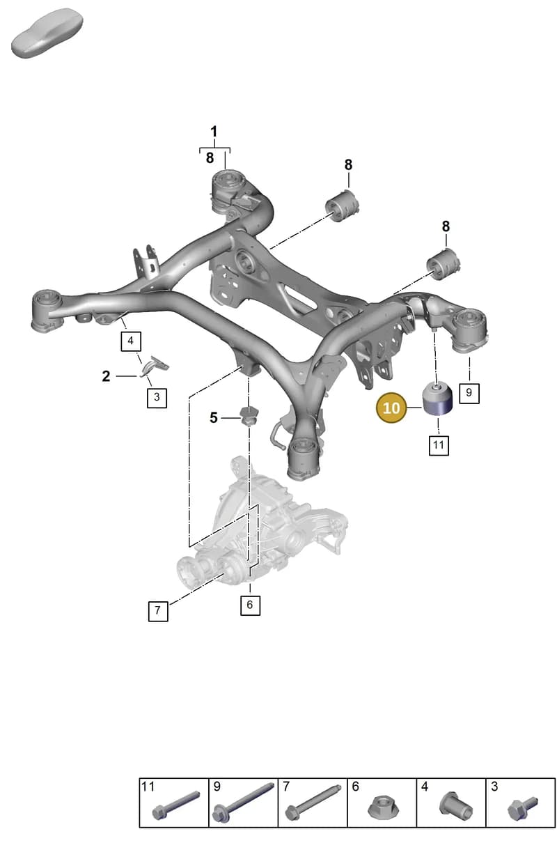 PAB505563 — Porsche Cayenne Coupe (2023-2023) diagram p60501000, position 10