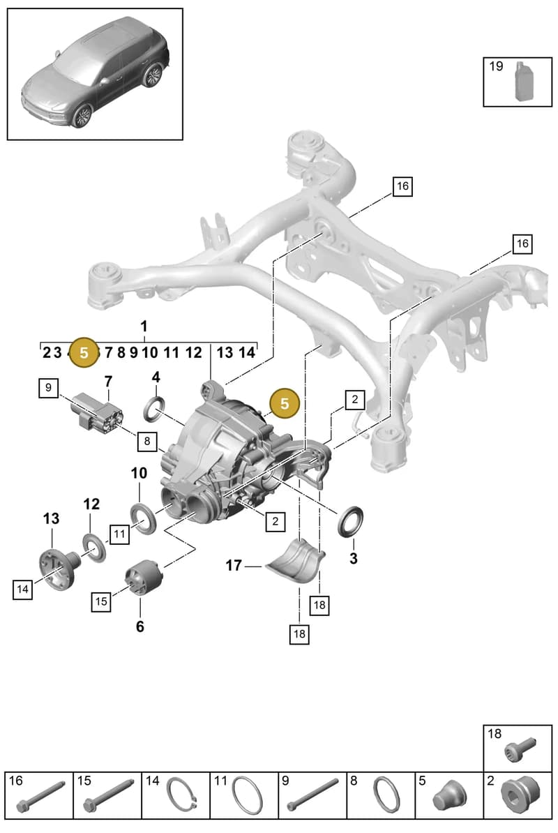 PAB52509310 — Porsche Cayenne (2017-2023) diagram p51305030, position 5