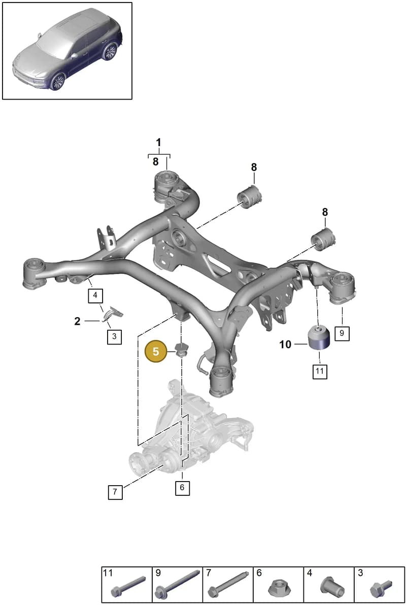 PAB599273 — Porsche Cayenne (2017-2023) diagram p51501000, position 5