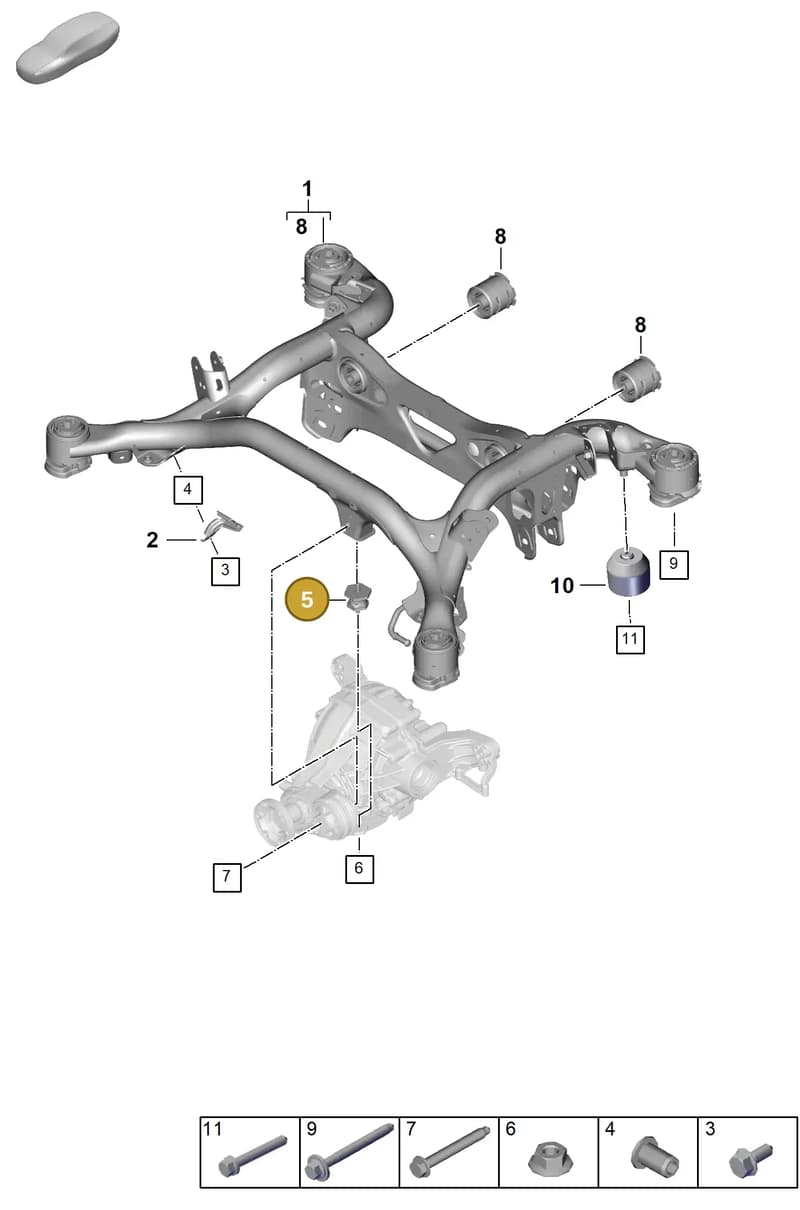PAB599273 — Porsche Cayenne Coupe (2023-2023) diagram p60501000, position 5