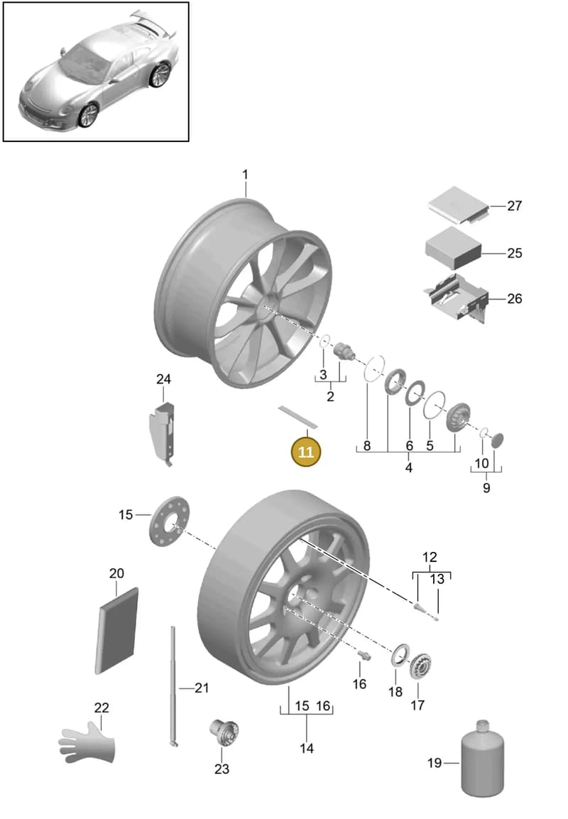 PAB601185 — Porsche 911 (2013-2020) diagram p41601000, position 11