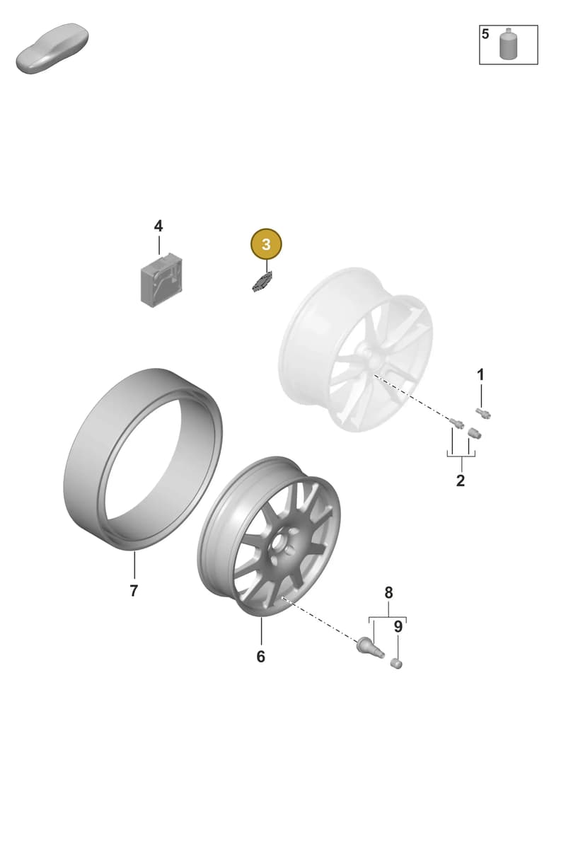PAB601185 — Porsche Taycan Sport Turismo (2023-2025) diagram p56601030, position 3