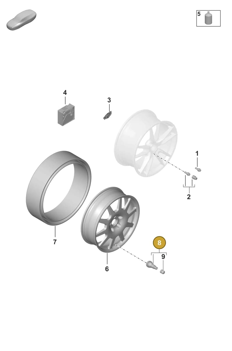 PAB601361 — Porsche Taycan Sport Turismo (2023-2025) diagram p56601030, position 8