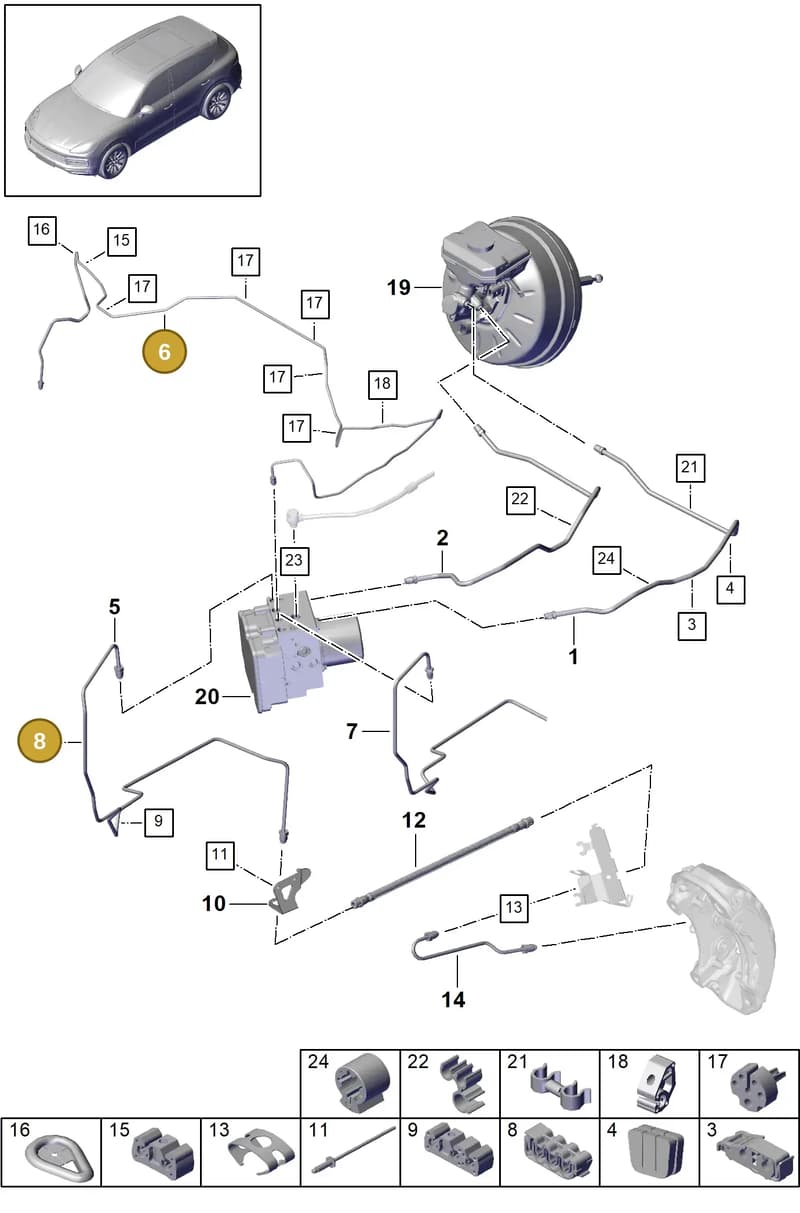 PAB61179700 — Porsche Cayenne (2017-2023) diagram p51604010, position 6+8