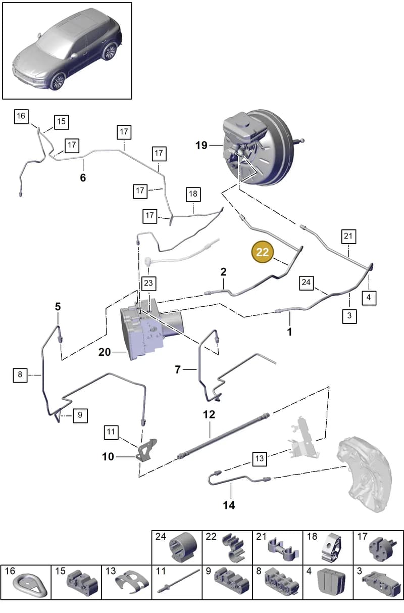 PAB61179702 — Porsche Cayenne (2017-2023) diagram p51604010, position 22
