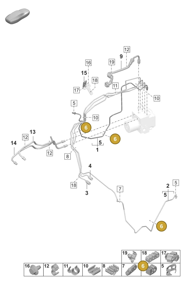 PAB611797 — Porsche Taycan Sport Turismo (2023-2025) diagram p56604010, position 6