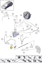 PAB61184600 Porsche Brake Hose Bracket