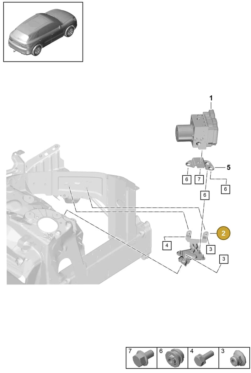 PAB614125 — Porsche Cayenne (2017-2023) diagram p51605000, position 2