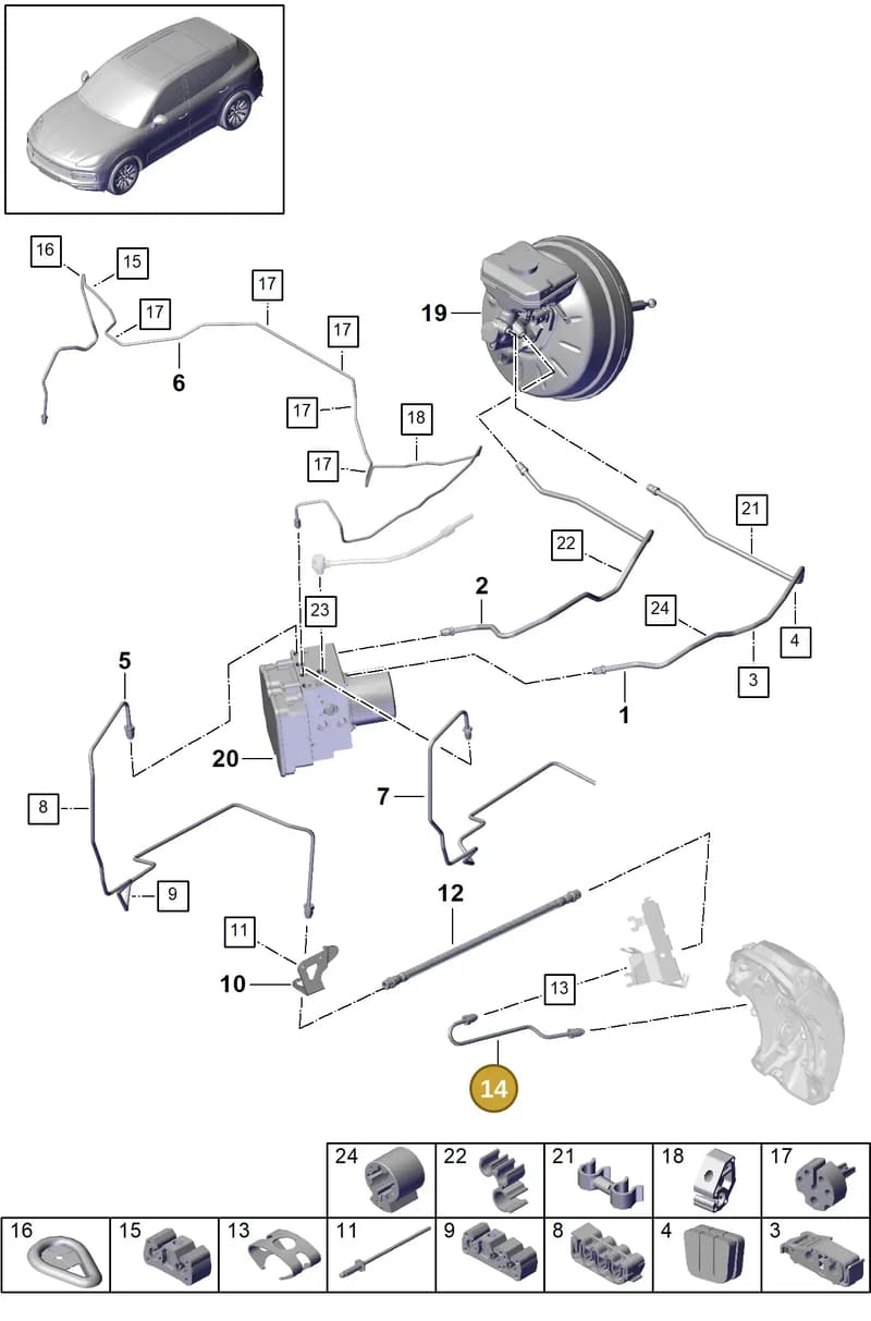 PAB61416100 — Porsche Cayenne (2017-2023) diagram p51604010, position 14
