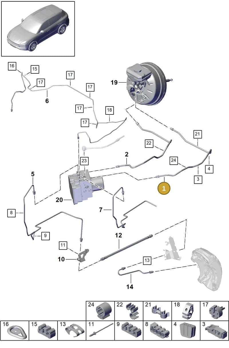PAB61470510 — Porsche Cayenne (2017-2023) diagram p51604010, position 1