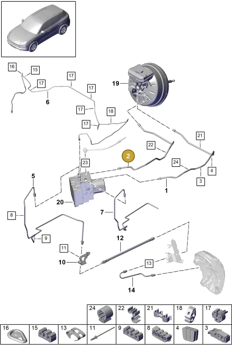 PAB61470600 — Porsche Cayenne (2017-2023) diagram p51604010, position 2