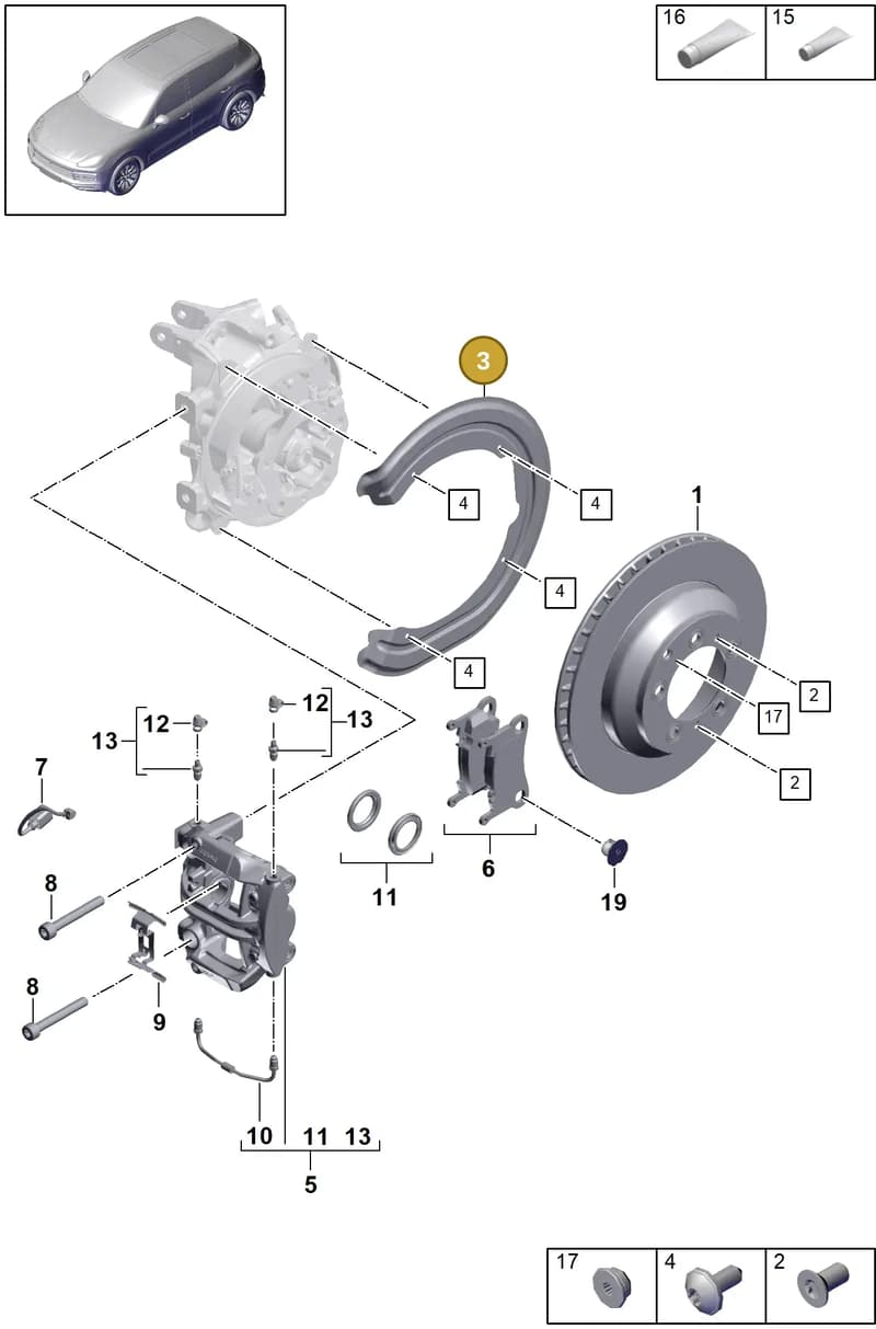 PAB61561201 — Porsche Cayenne (2017-2023) diagram p51603000, position 3