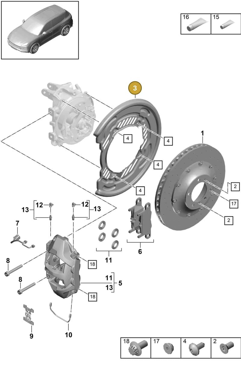 PAB61561202 — Porsche Cayenne (2017-2023) diagram p51603020, position 3