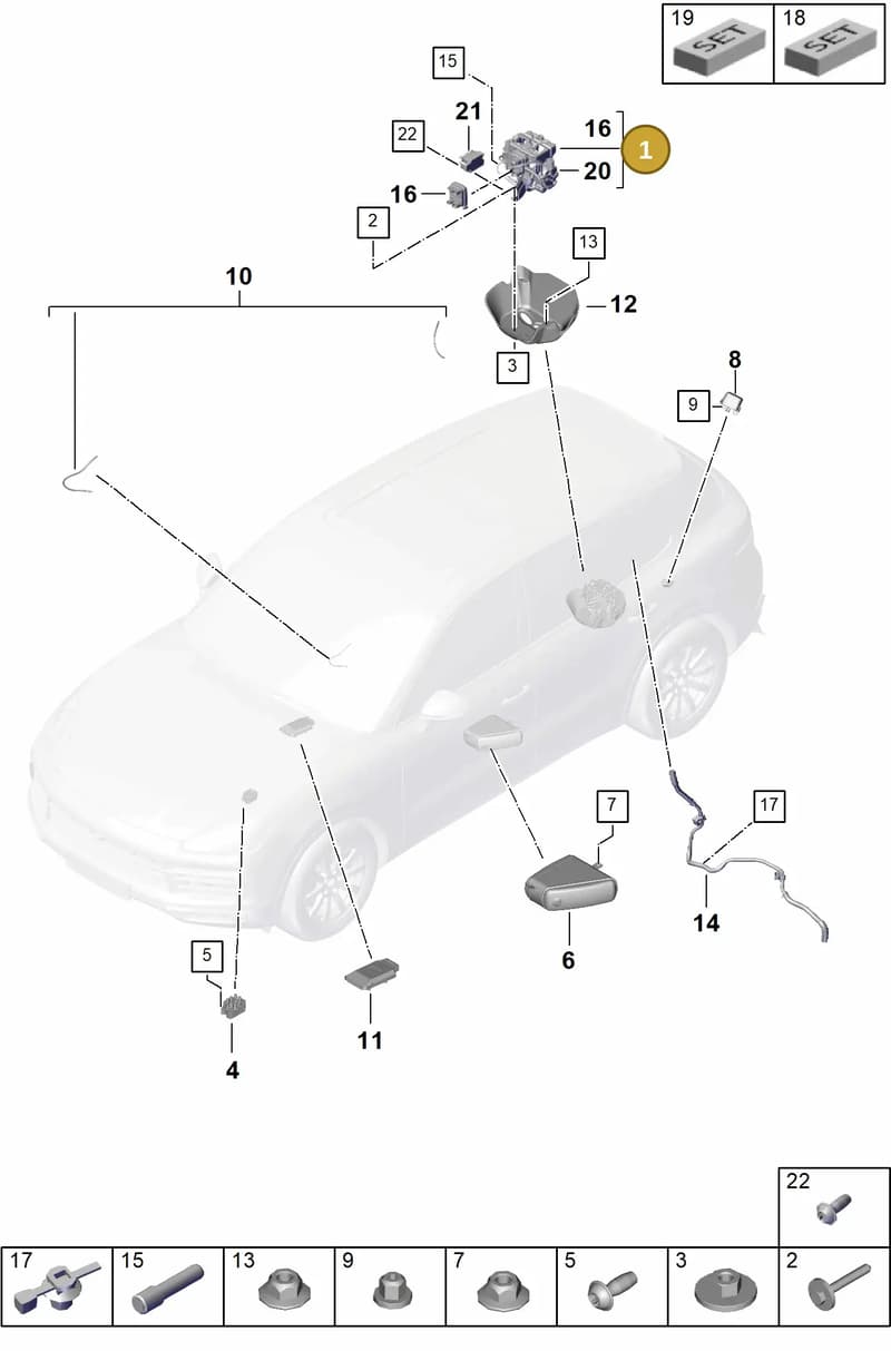 PAB616005 — Porsche Cayenne (2017-2023) diagram p51502020, position 1