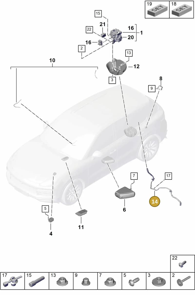 PAB616091 — Porsche Cayenne (2017-2023) diagram p51502020, position 14