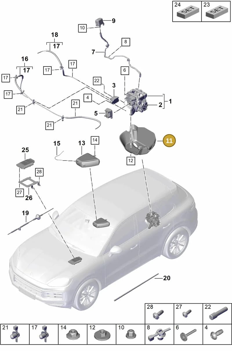 PAB616105 — Porsche Cayenne Coupe (2023-2023) diagram p60504000, position 11