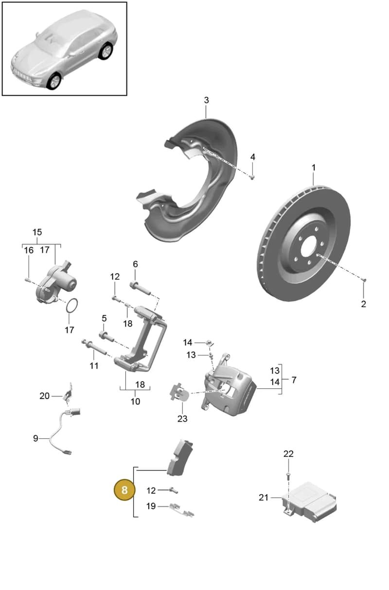 PAB698451 — Porsche Macan (2013-2018) diagram p44603000, position 8