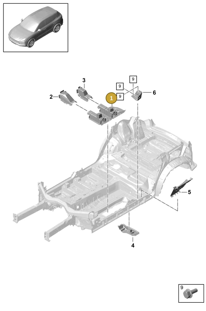 PAB802015GRV — Porsche Cayenne (2017-2023) diagram p51801020, position 1