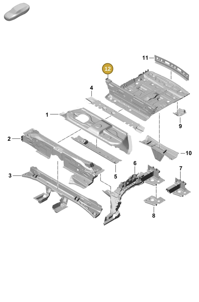 PAB802069GRV — Porsche Cayenne Coupe (2023-2023) diagram p60801250, position 12