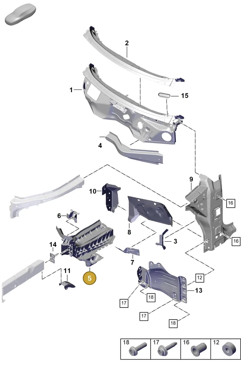 PAB802314GRV — Porsche Cayenne Coupe (2023-2023) diagram p60801100, position 5