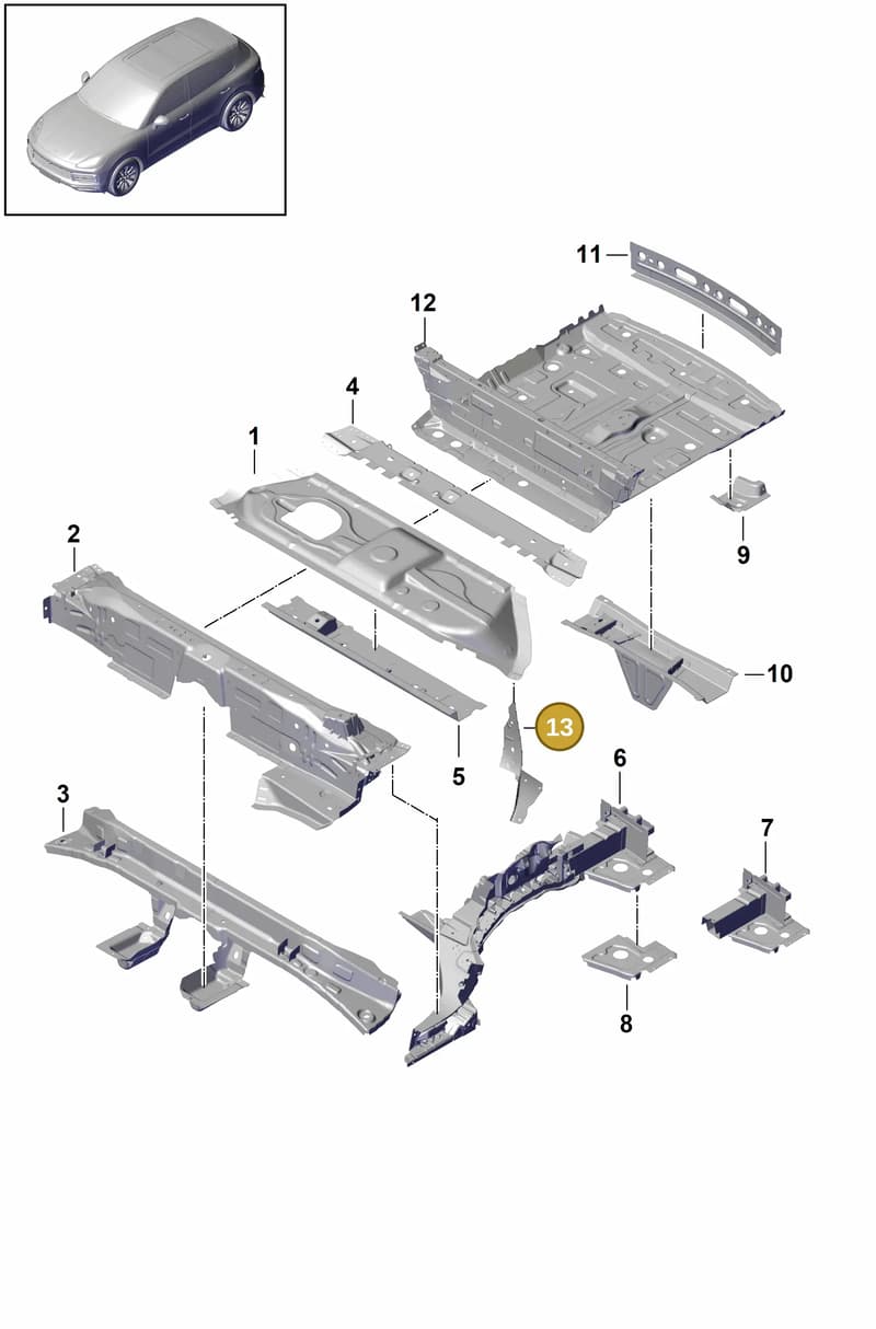 PAB802800GRV — Porsche Cayenne (2017-2023) diagram p51801030, position 13