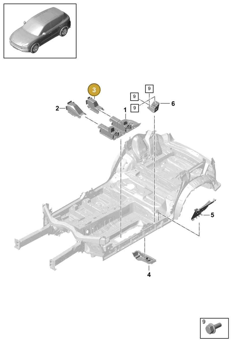 PAB803331GRV — Porsche Cayenne (2017-2023) diagram p51801020, position 3