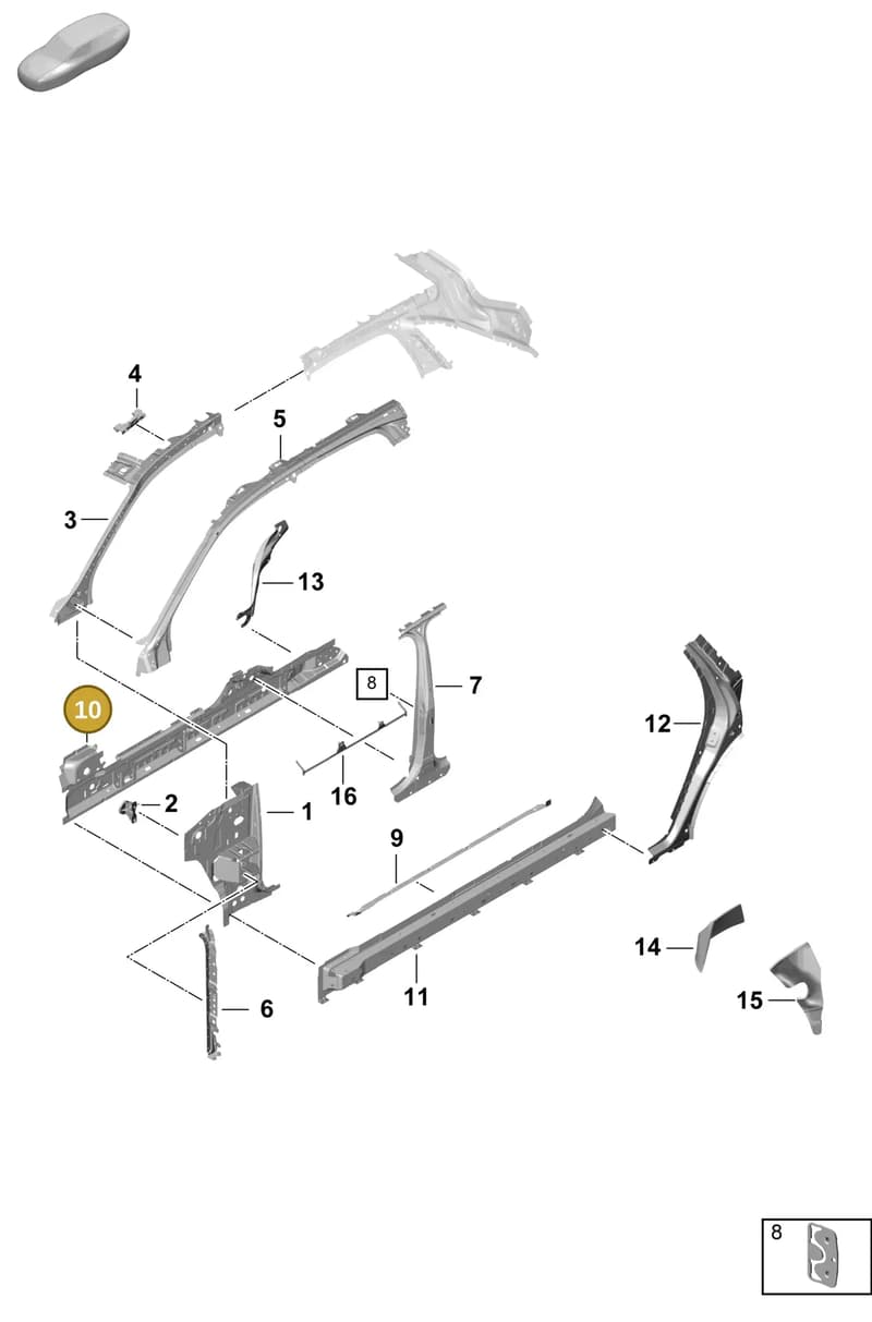 PAB803779BGRV — Porsche Cayenne Coupe (2023-2023) diagram p60801500, position 10