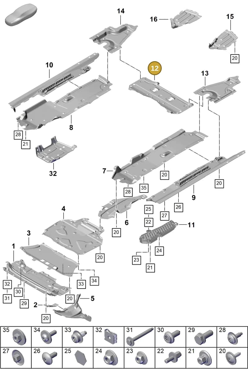 PAB804033A — Porsche Cayenne Coupe (2023-2023) diagram p60801700, position 12