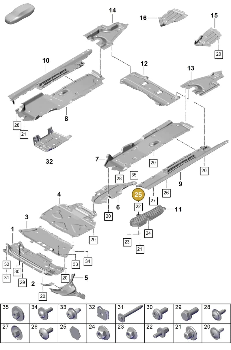 PAB804535 — Porsche Cayenne Coupe (2023-2023) diagram p60801700, position 25