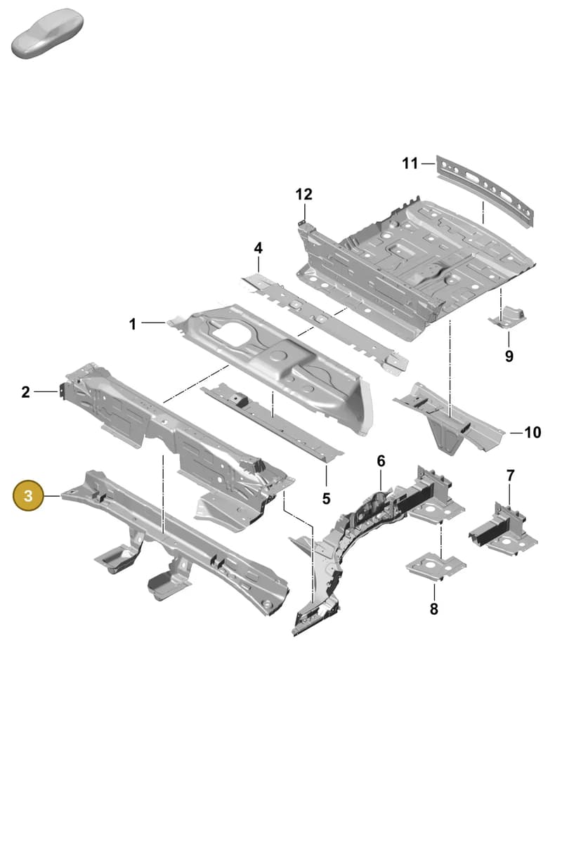 PAB804773GRV — Porsche Cayenne Coupe (2023-2023) diagram p60801250, position 3