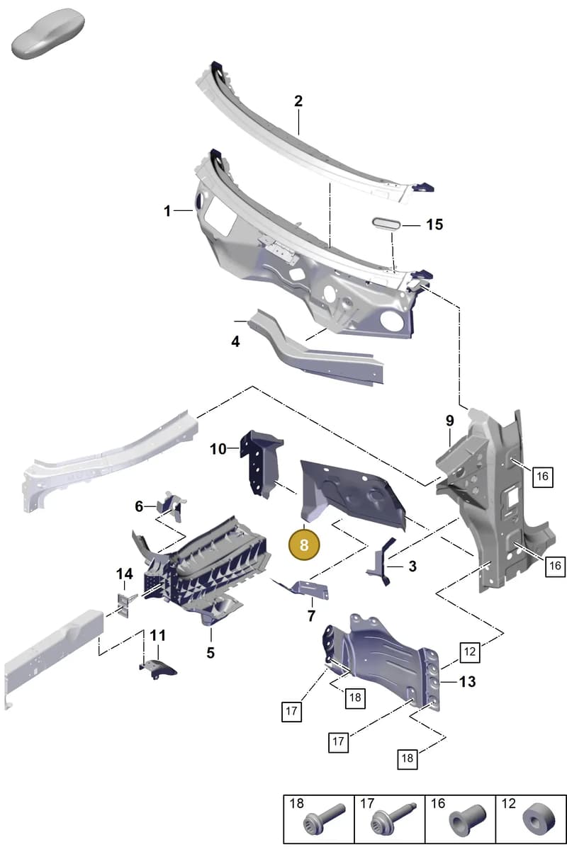 PAB805264GRV — Porsche Cayenne Coupe (2023-2023) diagram p60801100, position 8