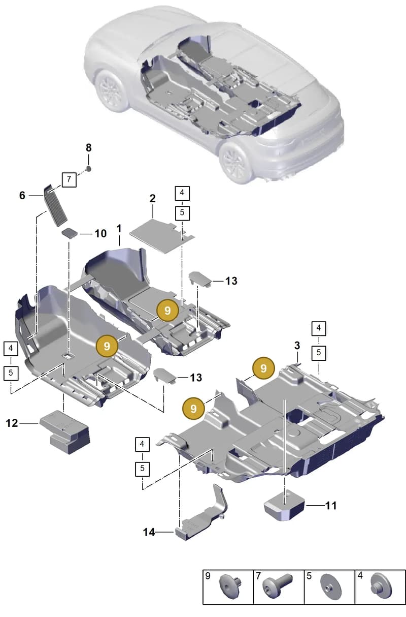 PAB80730000 — Porsche Cayenne Coupe (2023-2023) diagram p60807100, position 9