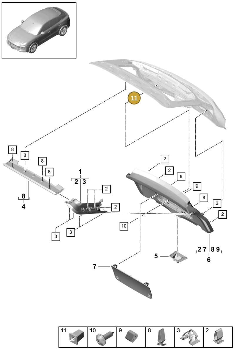 PAB80757700 — Porsche Cayenne (2017-2023) diagram p51807040, position 11