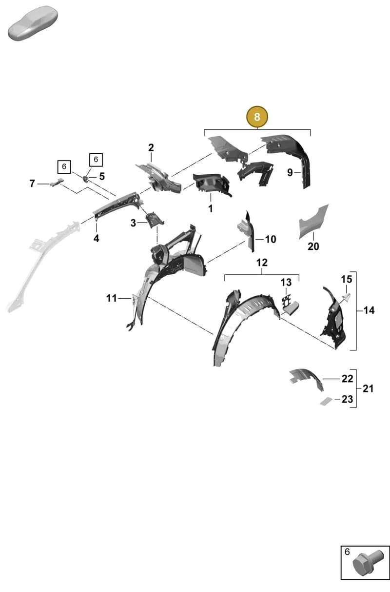 PAB809027AGRV — Porsche Cayenne Coupe (2023-2023) diagram p60801540, position 8