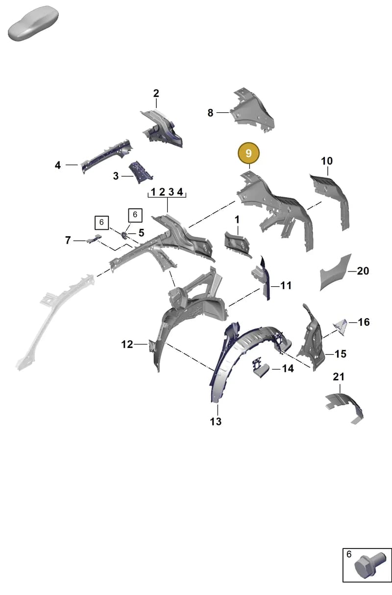 PAB809027GRV — Porsche Cayenne Hybrid Coupe (2023-) diagram p60801520, position 9