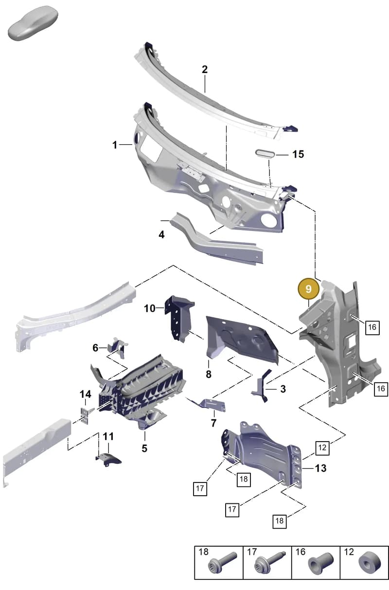PAB809055AGRV — Porsche Cayenne Hybrid Coupe (2023-) diagram p60801100, position 9