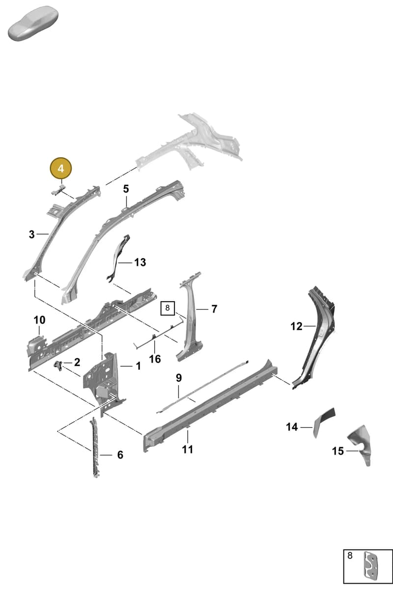 PAB809321 — Porsche Cayenne Coupe (2023-2023) diagram p60801500, position 4